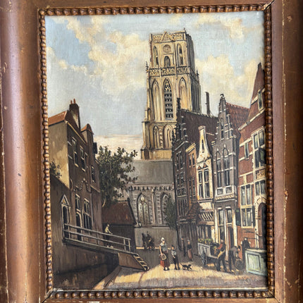 Detailed Cityscape Oil Painting "City Church" Handcrafted 208 Art Holland Art Shop
