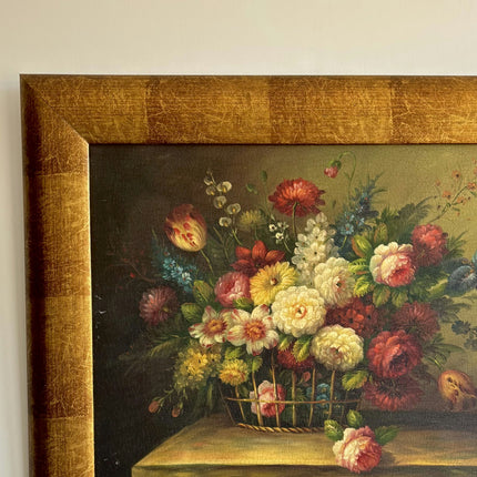 Refined Floral Still Life Oil Painting "Flower Basket" Timeless Art Holland Art Shop