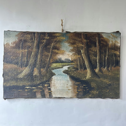 Timeless Landscape Oil Painting "Forest Stream" Original Art Holland Art Shop