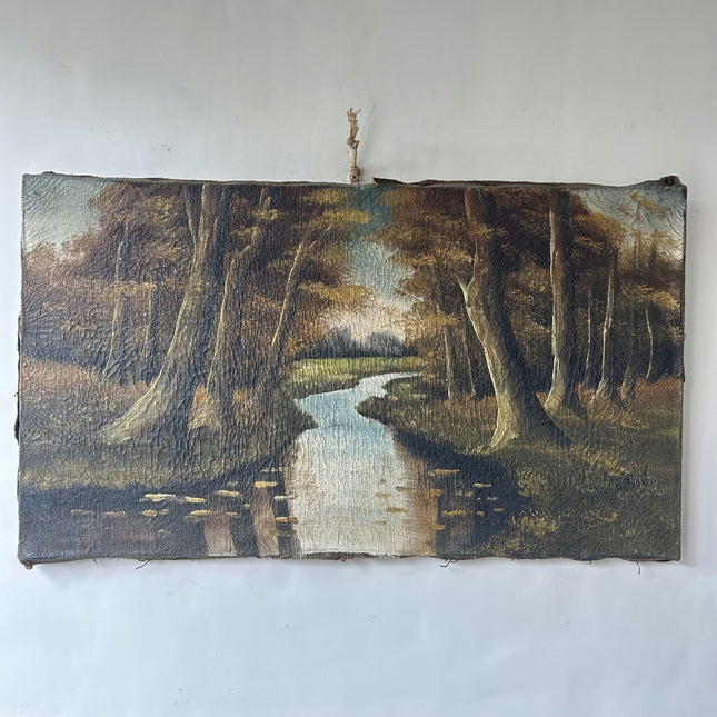 Timeless Landscape Oil Painting "Forest Stream" Original Art Holland Art Shop