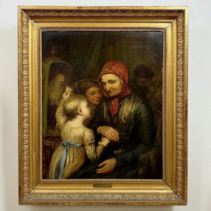 Otto de Boer 1826 Antique Figurative Oil Painting "Old Woman" Large Art Holland Art Shop