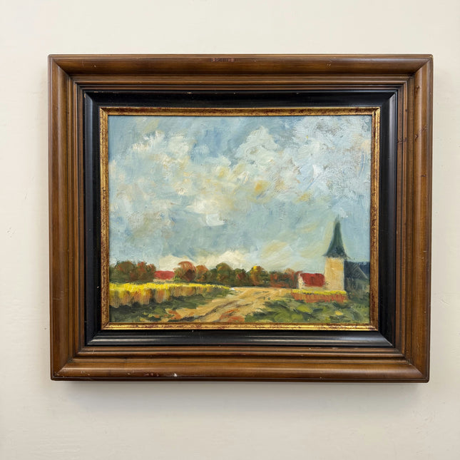Refined Landscape Oil Painting "Church Steeple" Traditional Large Artwork Holland Art Shop