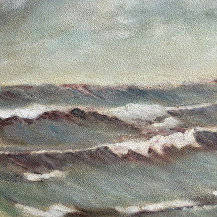 Refined Seascape Oil Painting "Fishing Boats" Expressive Small Art Holland Art Shop