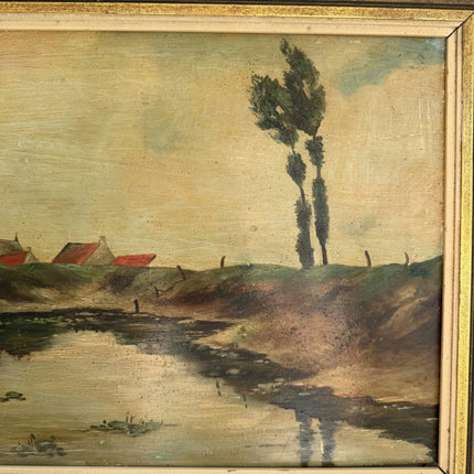 Detailed Landscape Oil Painting "Framed Painting" Vintage Art Holland Art Shop
