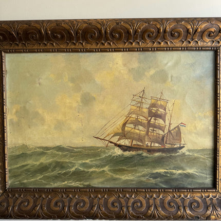 Timeless Seascape Oil Painting "Sailing Ship" Original Large Artwork Holland Art Shop