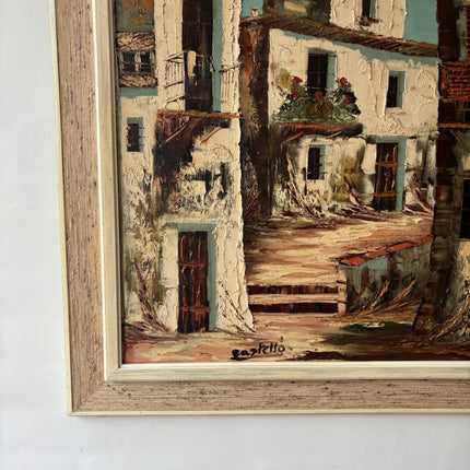 Timeless Cityscape Oil Painting "Mediterranean Houses" Refined Large Artwork Holland Art Shop