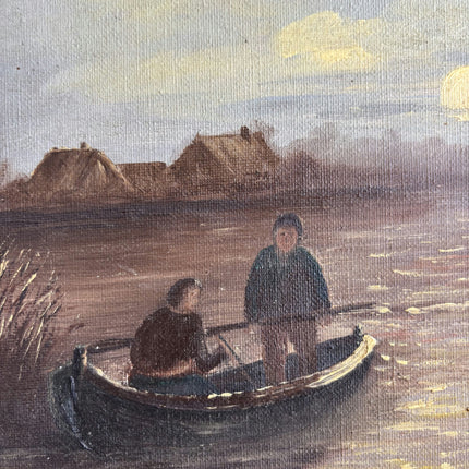 Expressive Landscape Oil Painting "Fishing Boat" Timeless Artwork Holland Art Shop