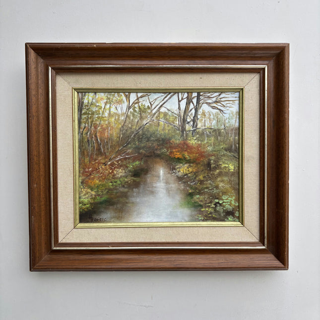 Rustic Landscape Oil Painting "Wooded Stream" Vintage Artwork Holland Art Shop