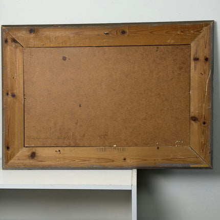 1919 Antique Landscape Oil Painting "Wooden Frame" Large Art Holland Art Shop