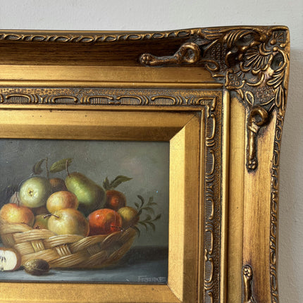 Traditional Oil Painting Still Life "Fruit Basket" Remarkable Small Art Holland Art Shop