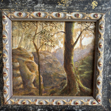 Traditional Landscape Acrylic Paint "Painted Frame" Authentic Small Artwork Holland Art Shop