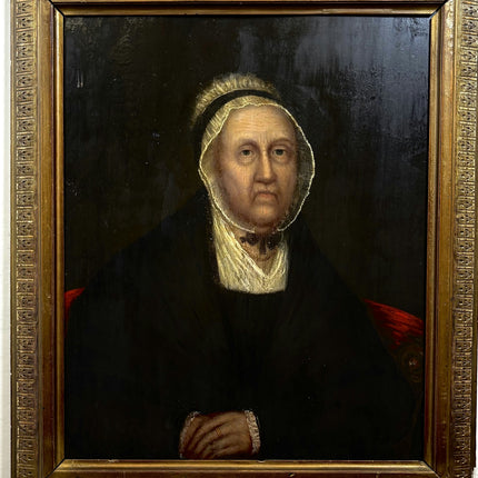 Antique Portrait Oil Painting "Elderly Woman" Original Large Artwork Holland Art Shop