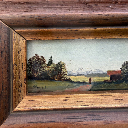Elegant Landscape Oil Painting "Wooden Frame" Expressive Small Art Holland Art Shop