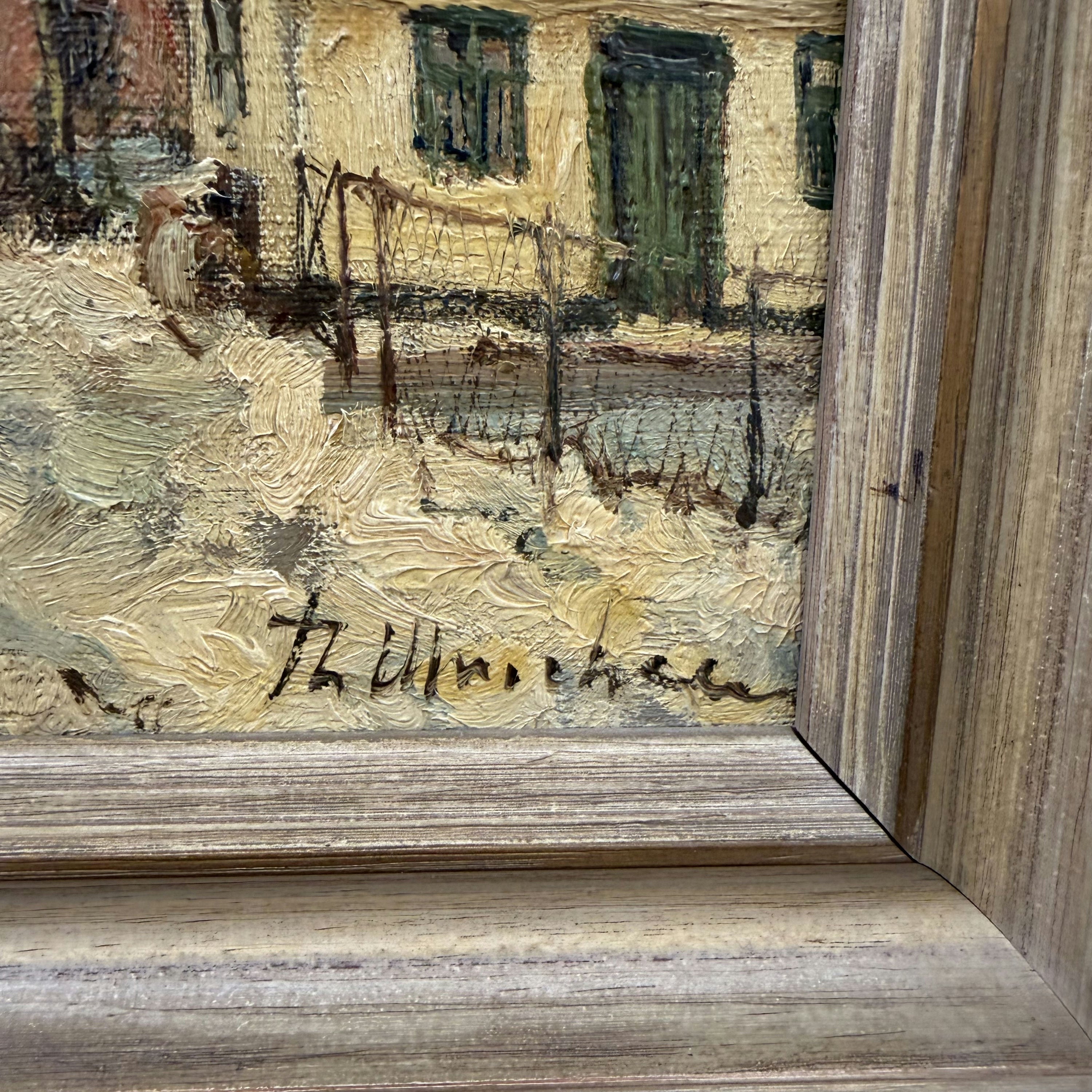 1905 Antique Winter Landscape Oil Painting 