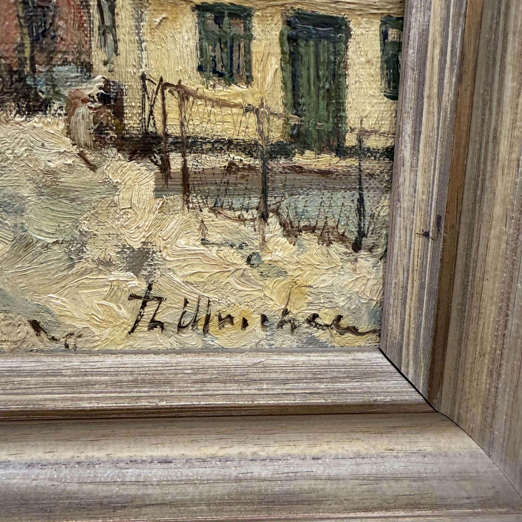 1905 Antique Winter Landscape Oil Painting 
