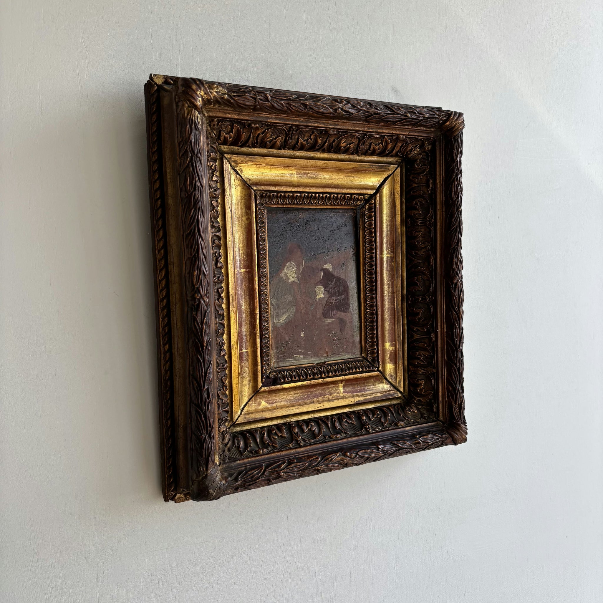 19th Century Antique Portrait Oil Painting 
