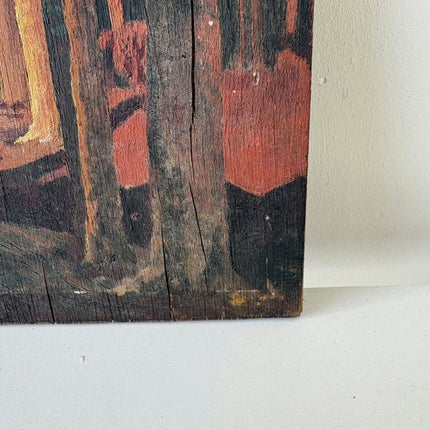 Vintage Landscape Oil Painting "Tall Trees" Handcrafted Small Art Holland Art Shop