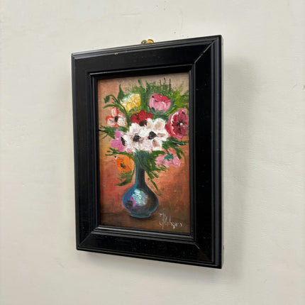 Expressive Flowery Still Life Oil Painting "Canvas Scratches" Small Art Holland Art Shop