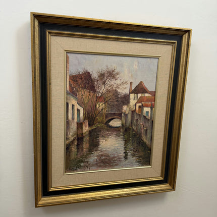 Handcrafted Cityscape Oil Painting "Stone Bridge" Timeless Large Artwork Holland Art Shop