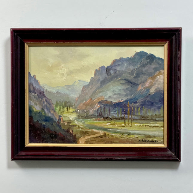 Elegant Landscape Oil Painting "Mountain Valley" Refined Small Art Holland Art Shop