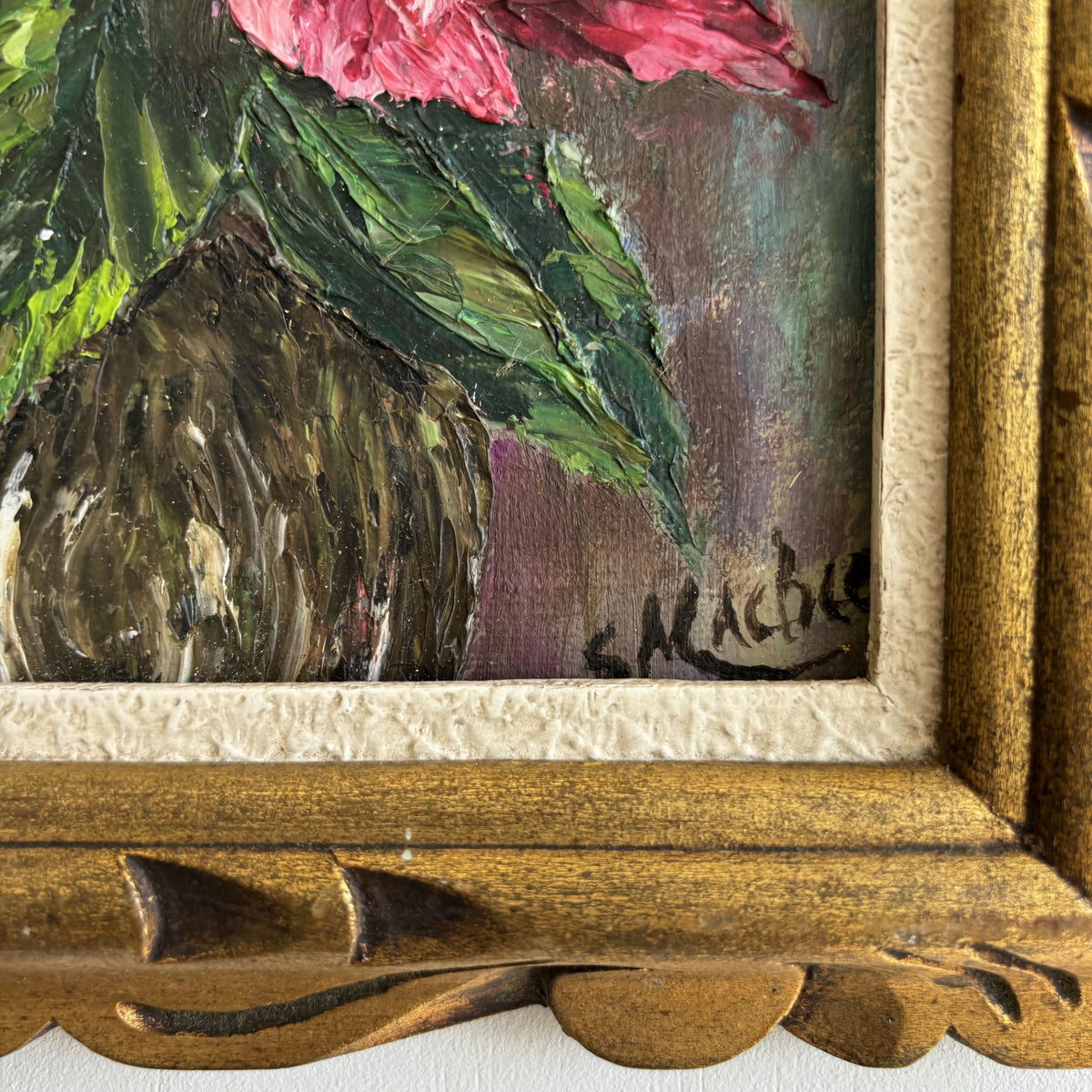 Expressive Floral Still Life Oil Painting 