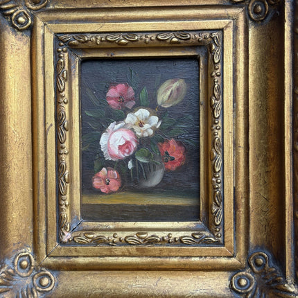 Traditional Floral Still Life Oil Painting "Gilded Frame" Rustic Small Art Holland Art Shop