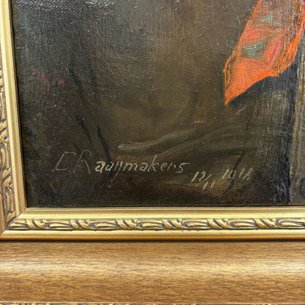 1918 Antique Portrait Oil Painting "Elderly Woman" Art Holland Art Shop