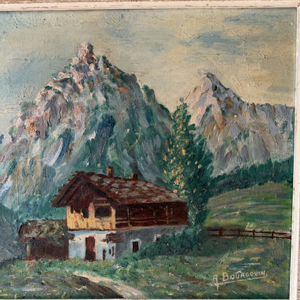 Original Landscape Oil Painting "Mountain Peak" Vintage Art Holland Art Shop