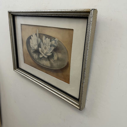 Detailed Still Life Aquarel "Floating Flowers" Vintage Art Holland Art Shop