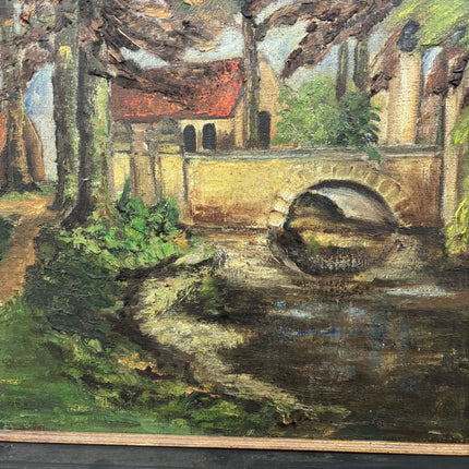 Rustic Landscape Oil Painting "Stone Bridge" Detailed Large Artwork Holland Art Shop