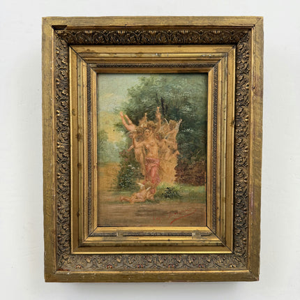 after Bouguereau 19th Century Antique Figurative Oil Painting "Dancing" Art Holland Art Shop