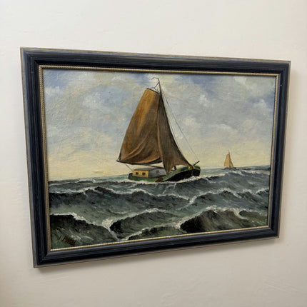Classic Seascape Oil Painting "Sailing Boat" Timeless Large Artwork Holland Art Shop