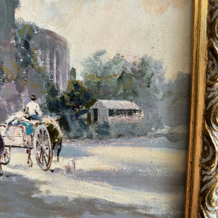 Classic Cityscape Oil Painting "Horse Cart" Timeless Small Art Holland Art Shop