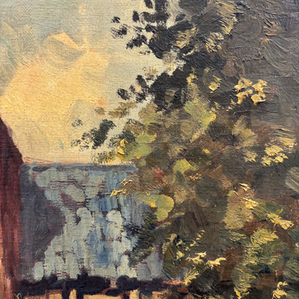 Authentic Cityscape Oil Painting "Stone Bridge" Handcrafted Art Holland Art Shop
