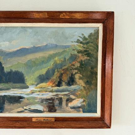 Wonderful Oil Painting Plein Air Landscape "Mountain River" Authentic Small Art