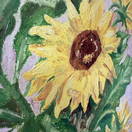 Traditional Flowery Still Life Oil Painting "Sunflower Vase" Vintage Art Holland Art Shop