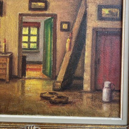 Rustic Interior Oil Painting "Gilded Frame" Detailed Art Holland Art Shop