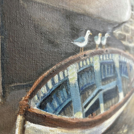 Timeless Harbor Scene Oil Painting "Rowboat Trio" Detailed Art Holland Art Shop