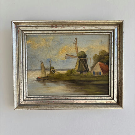Timeless Scenery Oil Painting "Sailing Boat" Vintage Small Artwork Holland Art Shop