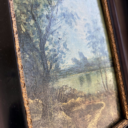19th Century Antique Landscape Oil Painting "Framed Painting" Small Artwork Holland Art Shop