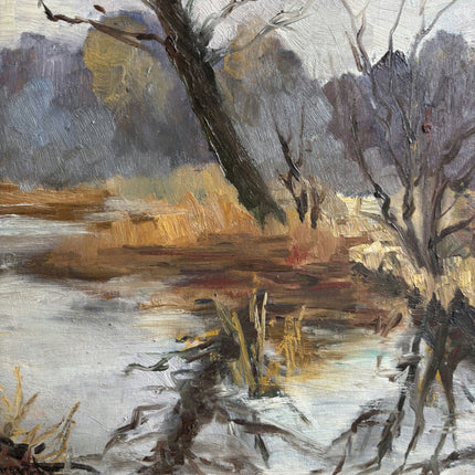 Classic Landscape Oil Painting "Leafless Tree" Original Artwork Holland Art Shop