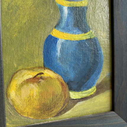 Rustic Still Life Oil Painting "Blue Vase" Detailed Small Art Holland Art Shop