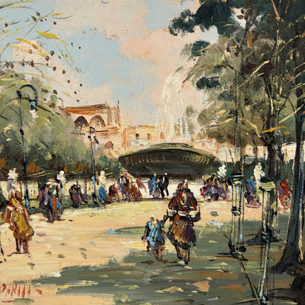 Handcrafted Cityscape Oil Painting "City Bridge" Expressive Small Art Holland Art Shop