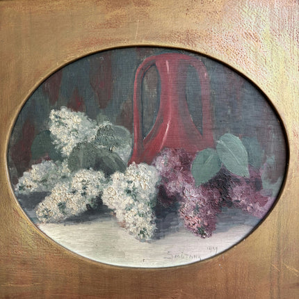 Leopold Smetana 1929 Floral Still Life Oil Painting "Flower Bouquet" Artwork Holland Art Shop