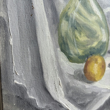 Handcrafted Still Life Oil Painting "Green Bottle" Expressive Small Art Holland Art Shop