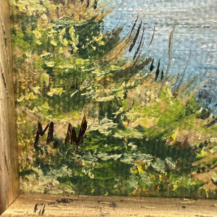 Detailed Landscape Oil Painting "Wooden Frame" Handcrafted Small Art Holland Art Shop