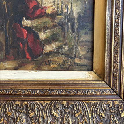 Handcrafted Interior Oil Painting "Seated Woman" Detailed Small Artwork Holland Art Shop