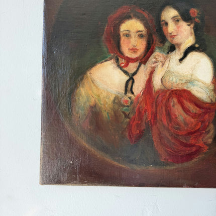 19th Century Oil Painting Portrait "Two Women" Medium Artwork Holland Art Shop