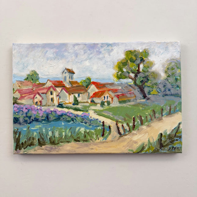Rustic Landscape Oil Painting "Coastal Village" Original Art Holland Art Shop