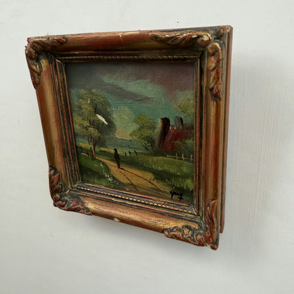 Refined Landscape Oil Painting "Walking Figure" Classic Small Artwork Holland Art Shop